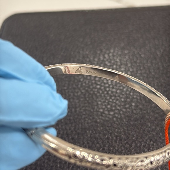 ✨ DEVATA Sterling Silver Bangle Bracelet | Signature Scroll Design ✨ Gift Ready - Picture 10 of 11